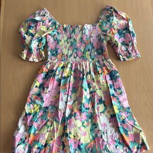 GAP Pink and Green Smocked Ruffled Sundress